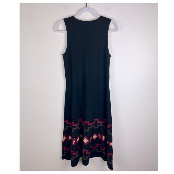 Ralph Lauren | Southwestern Merino Sleeveless Midi Dress Black Geometric | M - Picture 5 of 9